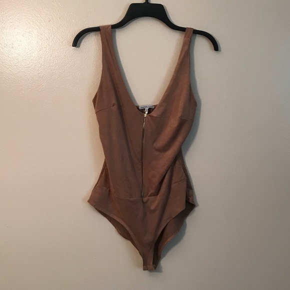 Charlotte Russe Tops - Soft Suede Bodysuit
